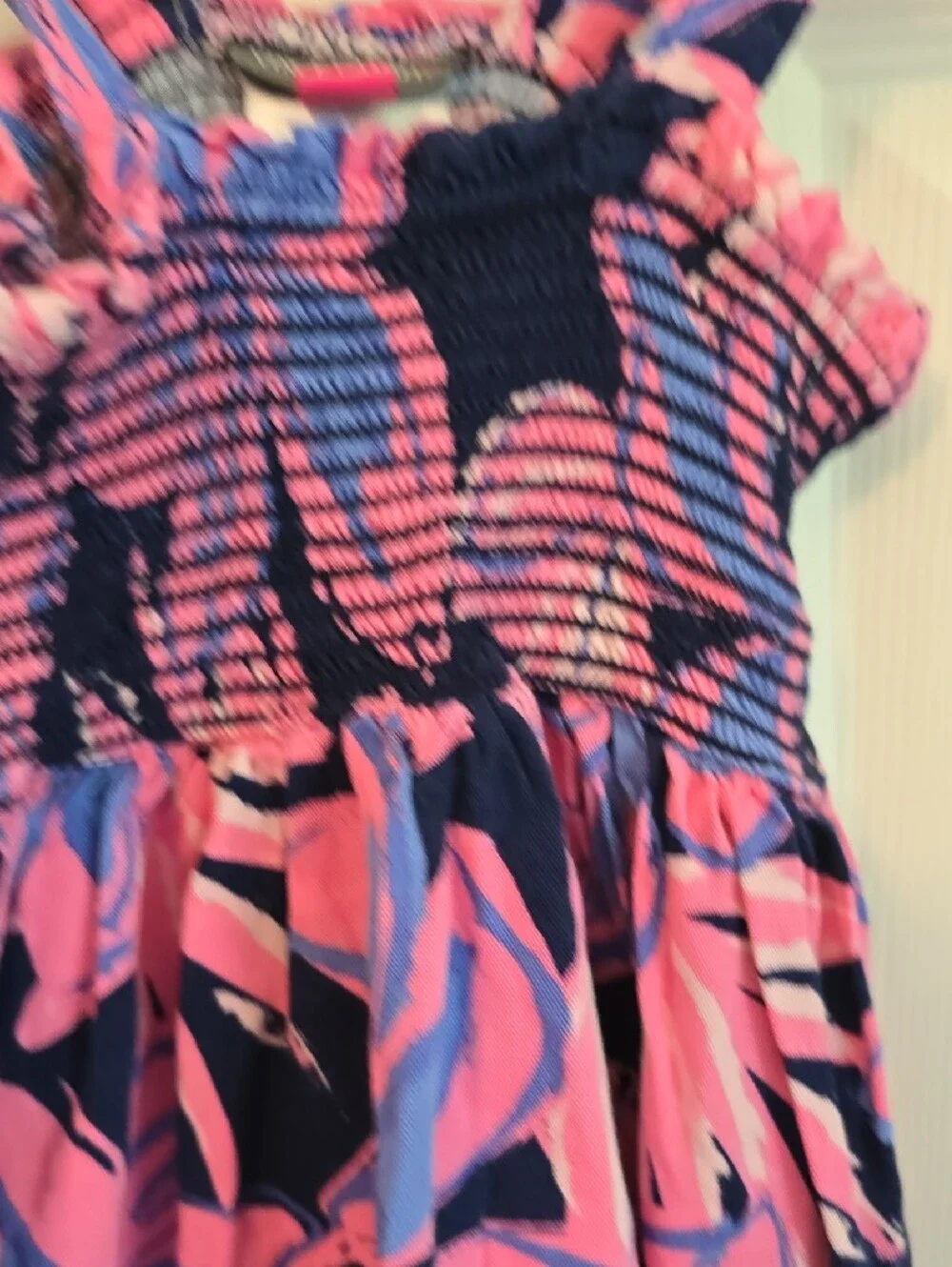 Vince Camuto Girls Navy Dress with Pink and Blue Floral Print Sundress 6X Kids
